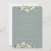 Seafoam Snowberry + Eucalyptus bruiloft repetitie Kaart (Voorkant)