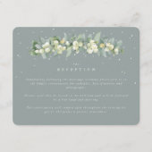 Seafoam Snowberry + Eucalyptus Garland receptie Informatiekaartje (Voorkant)