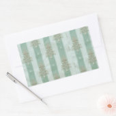 Seafoam Stiped Velvet-Look Diamond Trees Rechthoekige Sticker (Envelop)