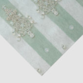Seafoam Stiped Velvet-Look Diamond Trees Tissuepapier (Detail)