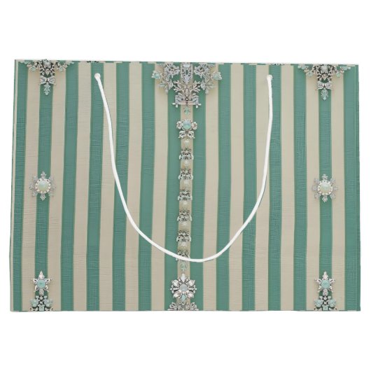 Seafoam Striped Crystal Trees Groot Cadeauzakje (Achterkant)