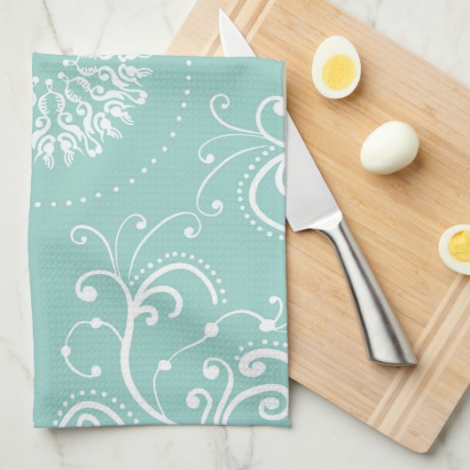 Seafoam Swirl Theedoek (Quarter Fold)