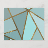 Seafoam Teal Brons Modern Trouw Save the Date (Achterkant)