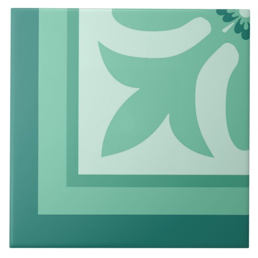 Seafoam tegel met grote kwartfunctie tegeltje (Voorkant)