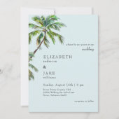 Seafoam Tropical Foliage Palm Tree Wedding (Voorkant)