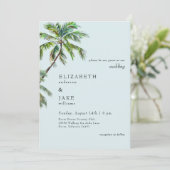Seafoam Tropical Foliage Palm Tree Wedding (Staand voorkant)