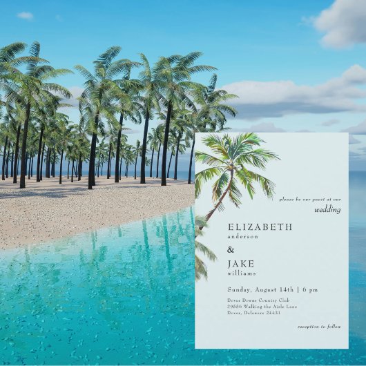 Seafoam Tropical Foliage Palm Tree Wedding