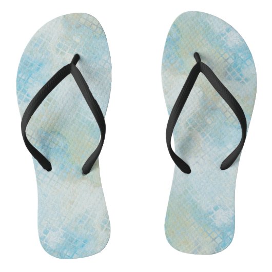 Seafoam Turquoise Blue Ocean Teenslippers (Voetbed)