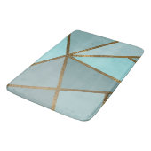 Seafoam Turquoise Green Blue & Bronze Geometric Badmat (Gekanteld)