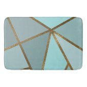 Seafoam Turquoise Green Blue & Bronze Geometric Badmat (Voorkant)