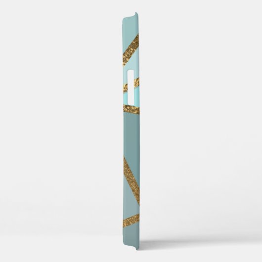 Seafoam Turquoise Green Blue & Bronze Geometric Case-Mate iPhone Case (Achterkant / Rechts)