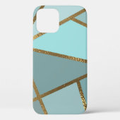Seafoam Turquoise Green Blue & Bronze Geometric Case-Mate iPhone Case (Achterkant)