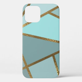 Seafoam Turquoise Green Blue & Bronze Geometric Case-Mate iPhone Case