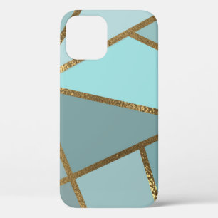 Seafoam Turquoise Green Blue & Bronze Geometric Case-Mate iPhone Case