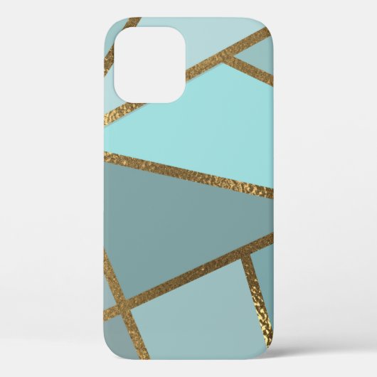 Seafoam Turquoise Green Blue & Bronze Geometric Case-Mate iPhone Case (Achterkant)