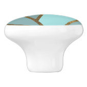 Seafoam Turquoise Green Blue & Bronze Geometric Keramische Knop (Zijkant)