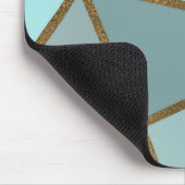 Seafoam Turquoise Green Blue & Bronze Geometric Mo Muismat (Hoek)