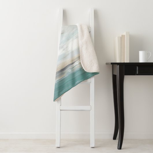 Seafoam Vista Sherpa Deken (In situ)