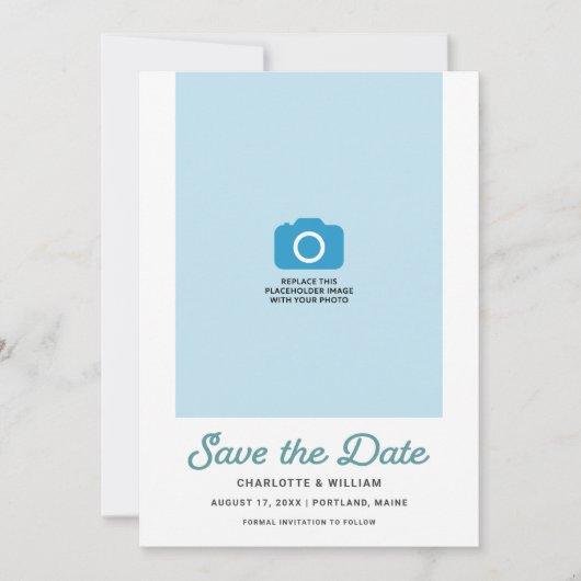 Seafoam Waves Foto Save the Date Kaart (Voorkant)