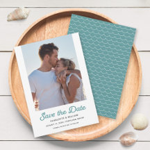 Seafoam Waves Foto Save the Date Kaart