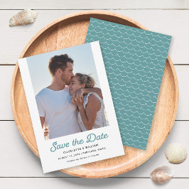 Seafoam Waves Foto Save the Date Kaart