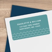 Seafoam Waves Return Address Etiket