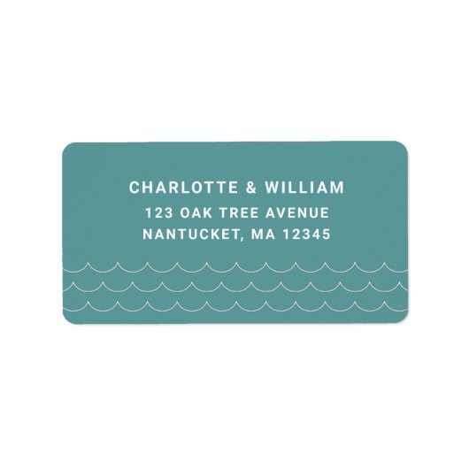 Seafoam Waves Return Address Etiket (Voorkant)