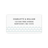 Seafoam Waves Return Address Etiket (Voorkant)