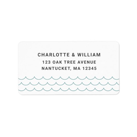 Seafoam Waves Return Address Etiket (Voorkant)