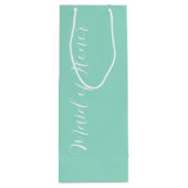 Seafoam Wedding Maid of Honor gestileerd script Wijn Cadeautas (Achterkant)