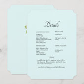 Seafoam Witte Hydrangea Bloemen Bruiloft Detail Kaart (Voorkant / Achterkant)