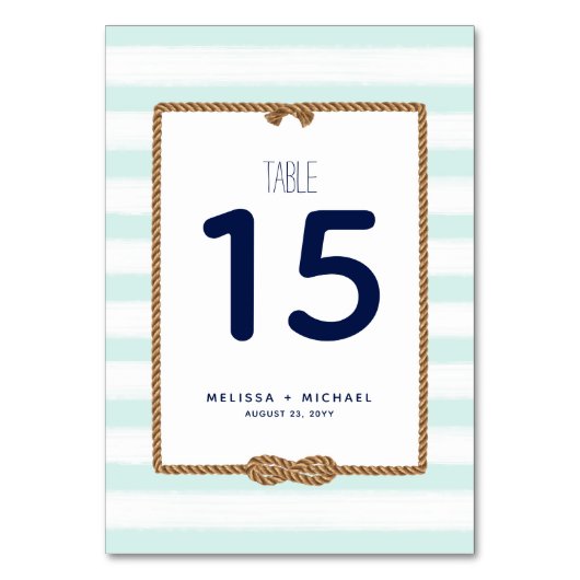 Seafoam Witte Nautische Knoop 3.5x5.0 Tafelnummer (Achterkant)