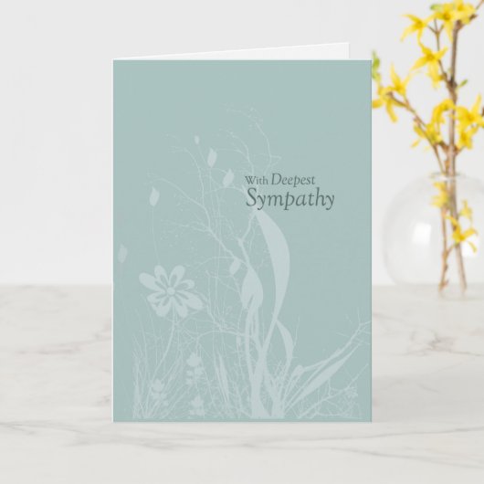 Seafoam Zachte Sympathie Kaart (Gele Bloem)