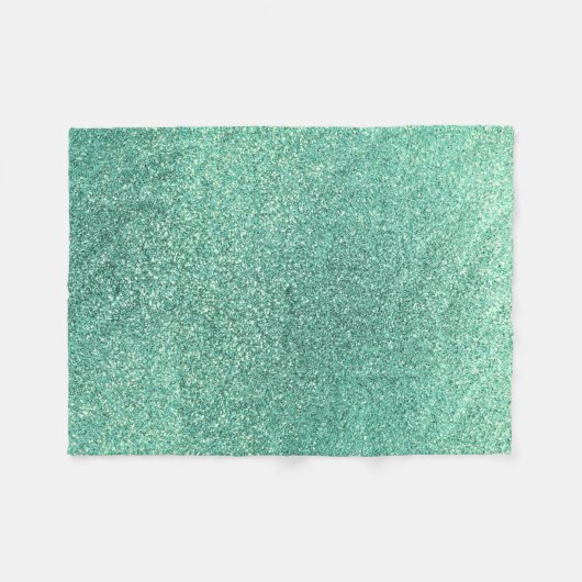 Seafoamgroene glitter fleece deken (Voorkant (Horizontaal))