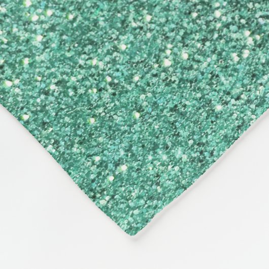 Seafoamgroene glitter fleece deken (Hoek)