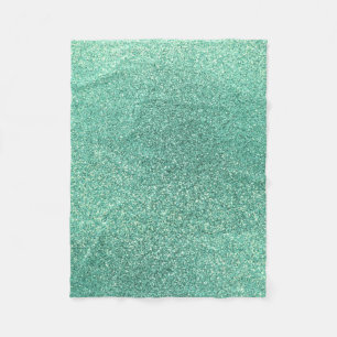 Seafoamgroene glitter fleece deken