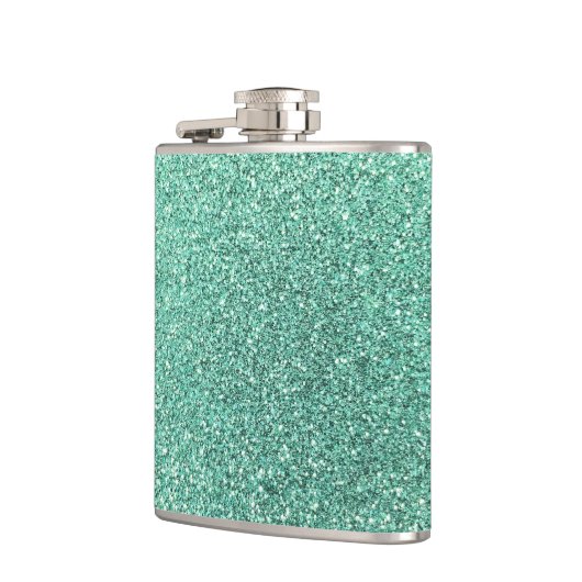 Seafoamgroene glitter heupfles (Links)
