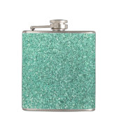 Seafoamgroene glitter heupfles (Voorkant)