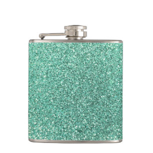 Seafoamgroene glitter heupfles