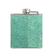 Seafoamgroene glitter heupfles (Achterkant)