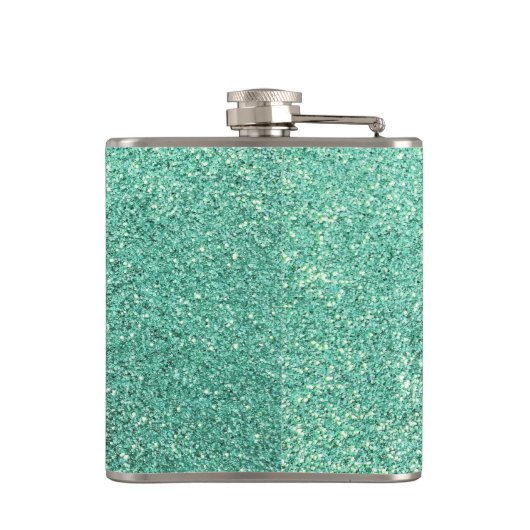Seafoamgroene glitter heupfles (Achterkant)