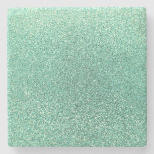 Seafoamgroene glitter stenen onderzetter