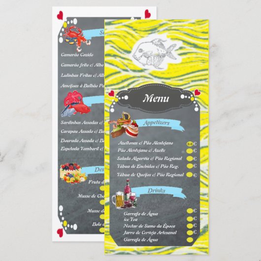 Seafood and Fish Restaurant Menu (Voorkant / Achterkant)