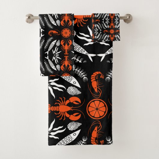 Seafood Art Decor Prints Bad Handdoek (Insitu)