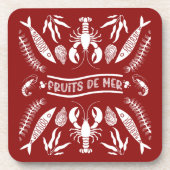 Seafood Art Decor Prints Bier Onderzetter (Voorkant)