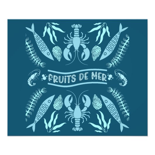 Seafood Art Decor Prints Foto Afdruk (Voorkant)