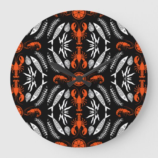Seafood Art Decor Prints Grote Klok (Voorkant)