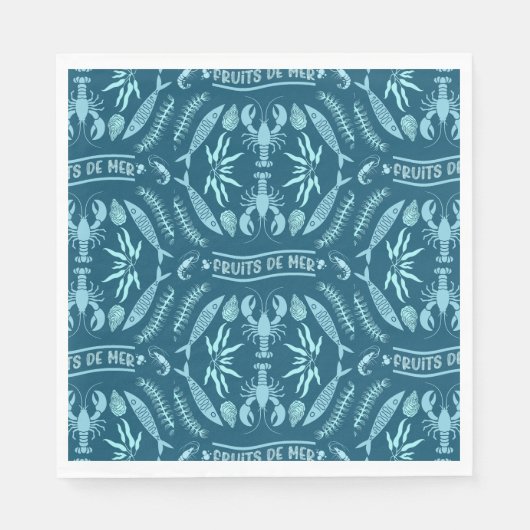 Seafood Art Decor Prints Servet (Voorkant)