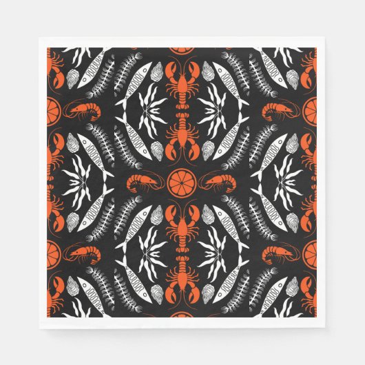 Seafood Art Decor Prints Servet (Voorkant)