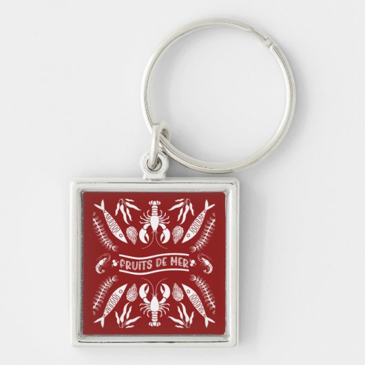 Seafood Art Decor Prints Sleutelhanger (Voorkant)